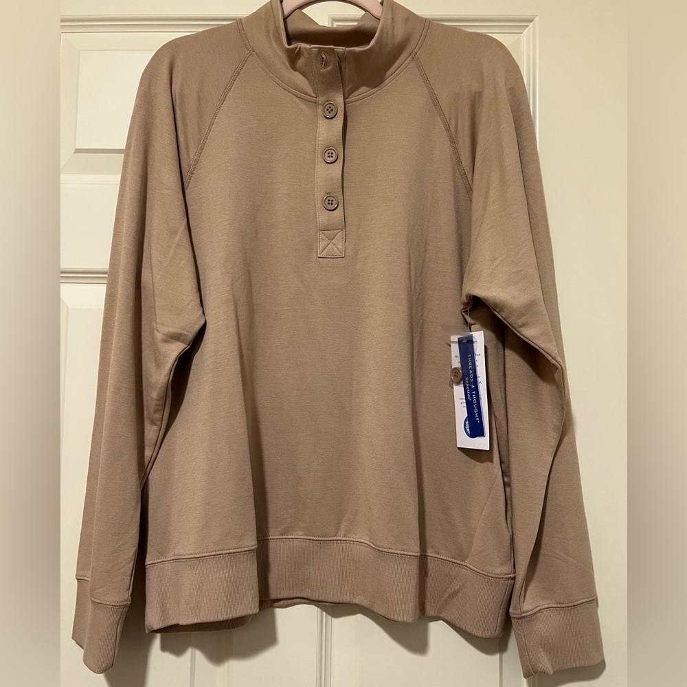 Threads 4 Thought Tan Button-Up Top